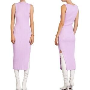 Anna Quan Drew Long Ribbed Knit Dress In Lilac